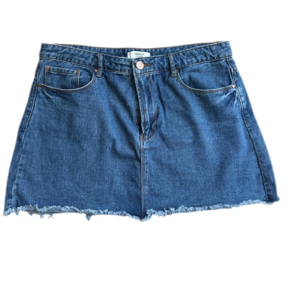 Forever 21 Blue Denim Mini Skirt Size US 31 - Picture 1 of 7